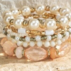 Boho Stacked Stretch Bracelets NWOT
